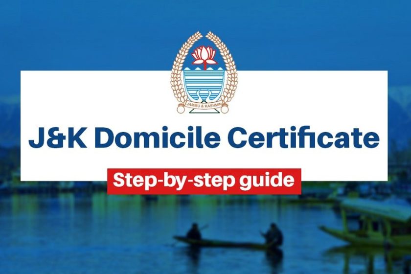 Jammu & Kashmir Domicile Certificate Online Application Form 2020-2021